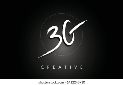 BG B G Brushed Vector Letter Logo Design with Creative Modern Brush Lettering Texture and Hexagonal Shape. Brush Letters Design Logo Vector Illustration.