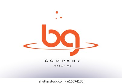 BG B G creative orange swoosh dots alphabet company letter logo design vector icon template