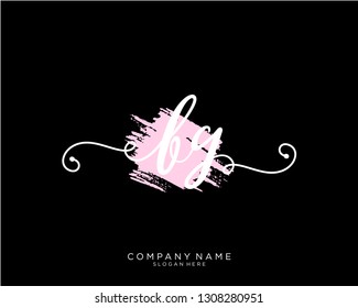 BG B G Initial handwriting logo template