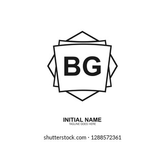BG B G Initial logo letter with minimalist concept vector