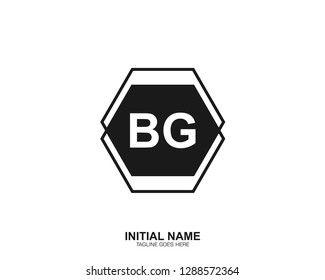 BG B G Initial logo letter with minimalist concept vector