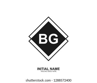BG B G Initial logo letter with minimalist concept vector