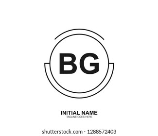 BG B G Initial logo letter with minimalist concept vector