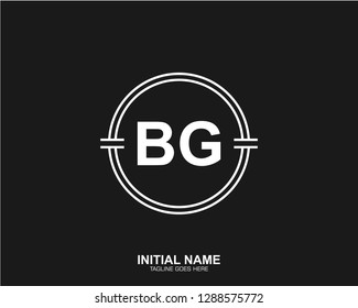 BG B G Initial logo letter with minimalist concept vector