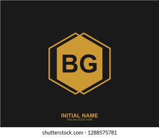 BG B G Initial logo letter with minimalist concept vector