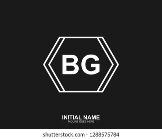 BG B G Initial logo letter with minimalist concept vector