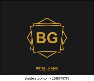 BG B G Initial logo letter with minimalist concept vector