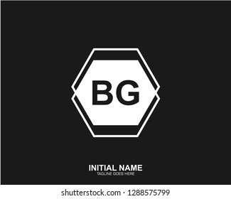 BG B G Initial logo letter with minimalist concept vector