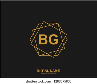 BG B G Initial logo letter with minimalist concept vector