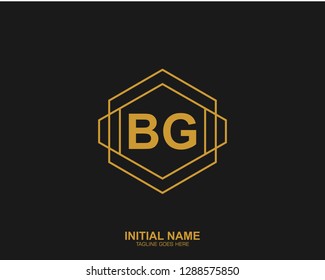 BG B G Initial logo letter with minimalist concept vector