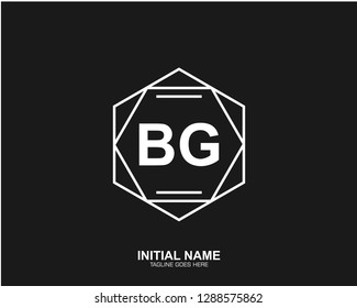 BG B G Initial logo letter with minimalist concept vector