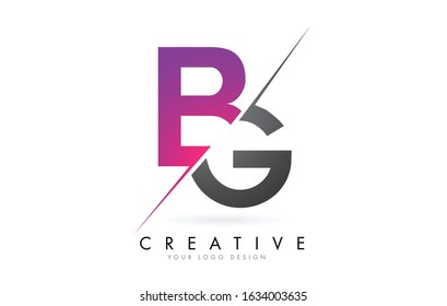 BG B G Letter Logo with Colorblock Design and Creative Cut. Creative logo design.