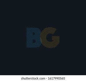 B&G, B G letters joint line logo vector, Abstract Typography letters