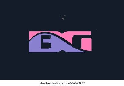 bg b g pink blue alphabet letter logo purple font creative text dots company vector icon design template