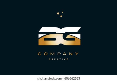 bg b g  white yellow gold golden metal metallic luxury alphabet company letter logo design vector icon template