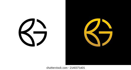 BG B3 Letter Logo Design circle Monogram Icon Vector Template