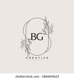BG Beauty vectorial arte inicial del logo, logo de escritura a mano de firma inicial, boda, moda, joyas, boutique, floral y botánica con plantilla creativa para cualquier empresa o negocio.
