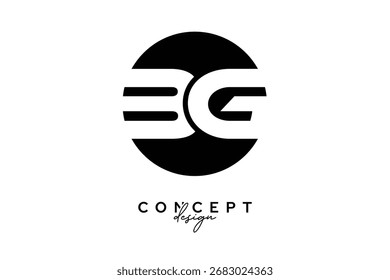 BG Creative Negative Space Circle Diseño de logotipo de monograma
