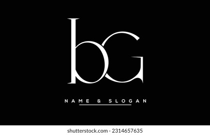 Monograma del logotipo de las letras abstractas BG, GB