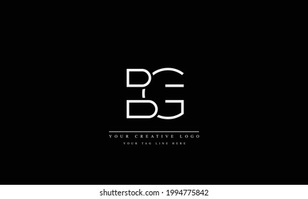 BG GB B G abstract vector logo monogram template