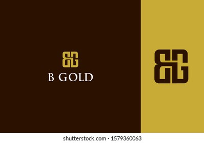 BG, GB, B and G Logo in two color variations. Beautiful Logotype design for luxury company branding. Elegant identity design in crown and gold. Premium Vector 