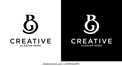 BG or GB initial letter logo design vector concept