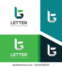 BG, GB letter logo design template elements. Modern abstract digital alphabet letter logo.