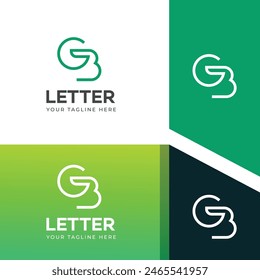 BG, GB letter logo design template elements. Modern abstract digital alphabet letter logo.