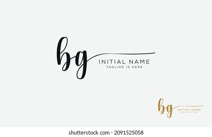 BG GB Signature initial logo template vector