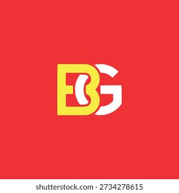 bg or gb text logo design vector