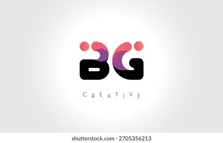 Abstraktes BG-Farbverlauf-Logo mit kreativen abgerundeten Formen