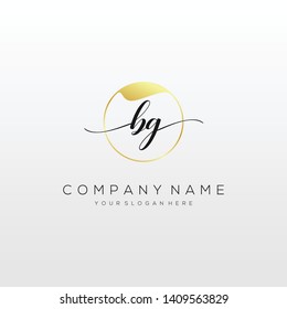 BG handwriting initial logo template vector.