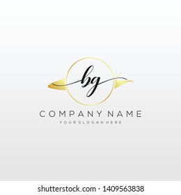 BG handwriting initial logo template vector.