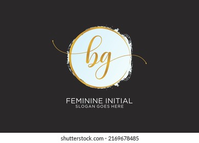 BG Handschrift Logo mit Kreis Vorlage Vektorsignatur, Hochzeit, Mode, Blumen und botanisch mit kreativen Vorlage.