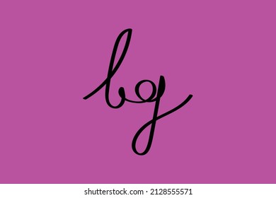 bg handwritten logo for identity. bg initial handwritten calligraphy, for monogram and logo. 