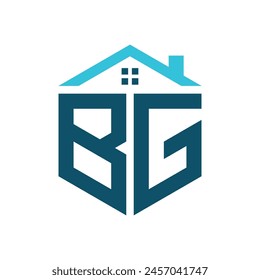 BG House Logo Design Template. Letter BG Logo for Real Estate, Construction or any House Related Business