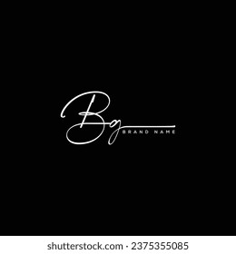 BG Initial  beauty letter handwriting vector logo.