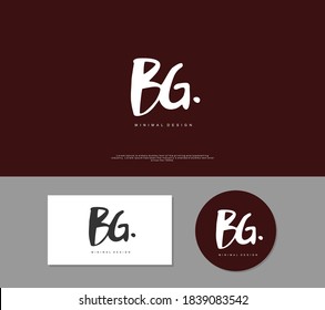 BG Initial handwriting or handwritten logo for identity. Logo with signature and hand drawn style.