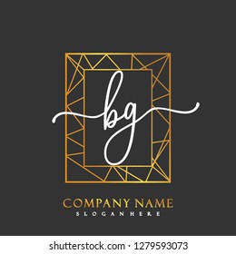 BG Initial Handwriting logo template vector