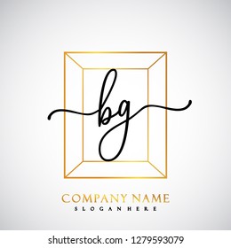 BG Initial Handwriting logo template vector