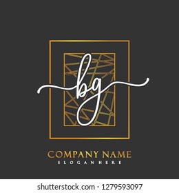 BG Initial Handwriting logo template vector