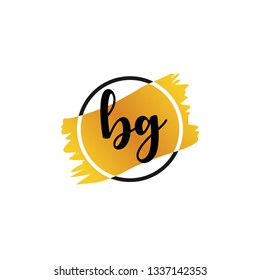 BG  Initial Handwriting logo template vector