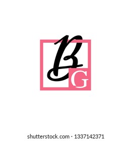 BG  Initial Handwriting logo template vector