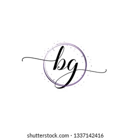 BG  Initial Handwriting logo template vector