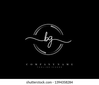 BG initial handwriting logo template vector