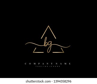 BG initial handwriting logo template vector