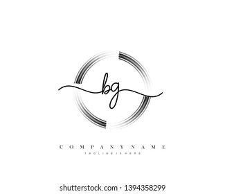 BG initial handwriting logo template vector