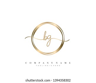 BG initial handwriting logo template vector