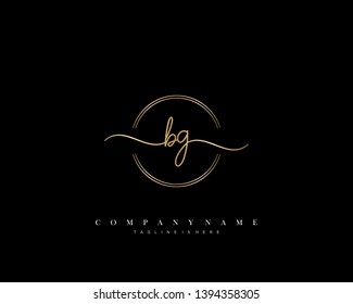 BG initial handwriting logo template vector