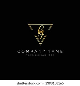 BG Initial handwriting logo template vector.